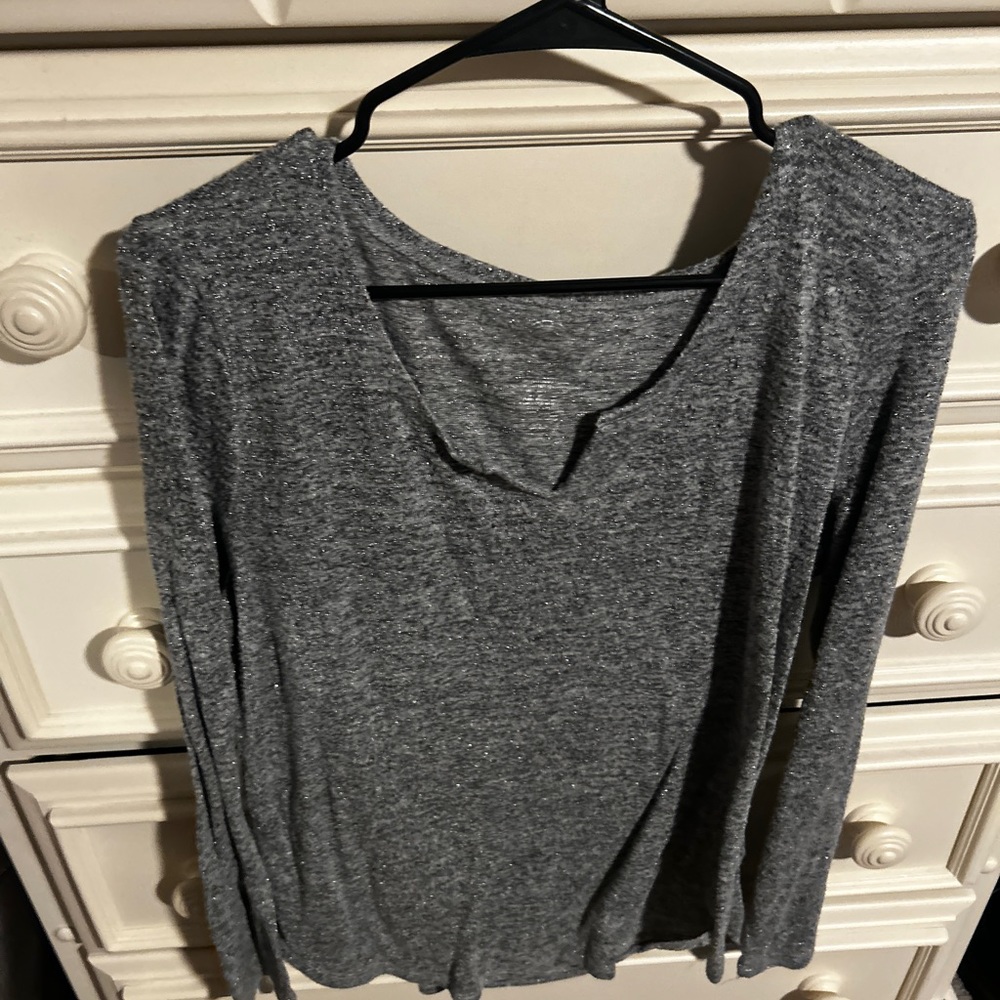 Sparkly gray long sleeve